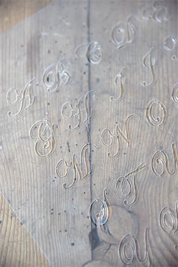 Pochoir alphabet italique