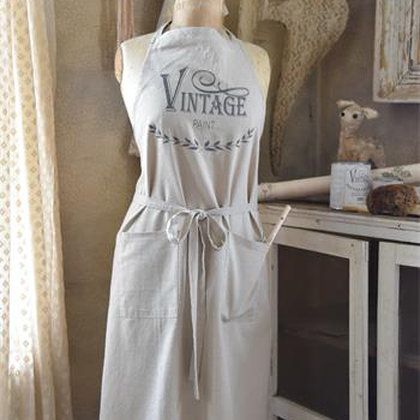 Tablier en lin beige