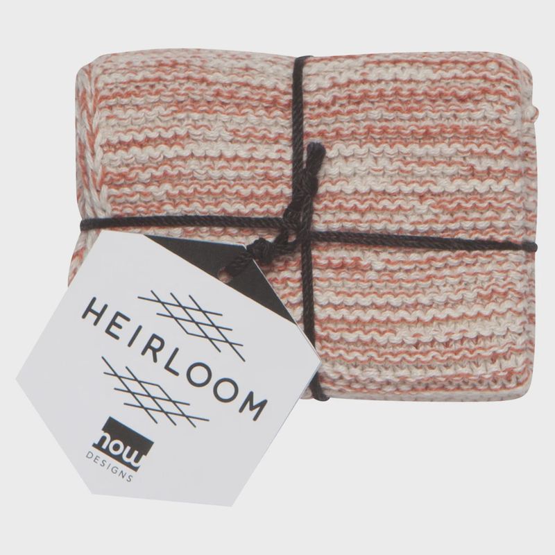 Set/2 Knit Dishcloth Clay