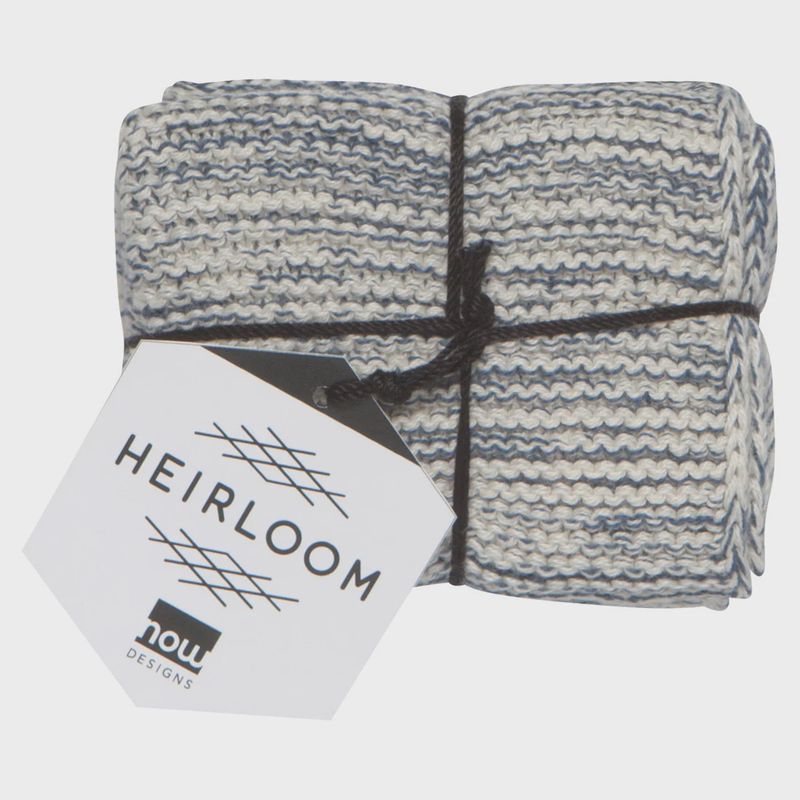 Set/2 Knit Dishcloth Midnight