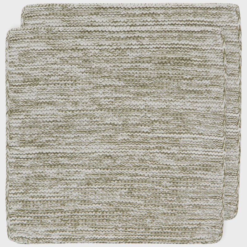 Set/2 Knit Dishcloth Olive
