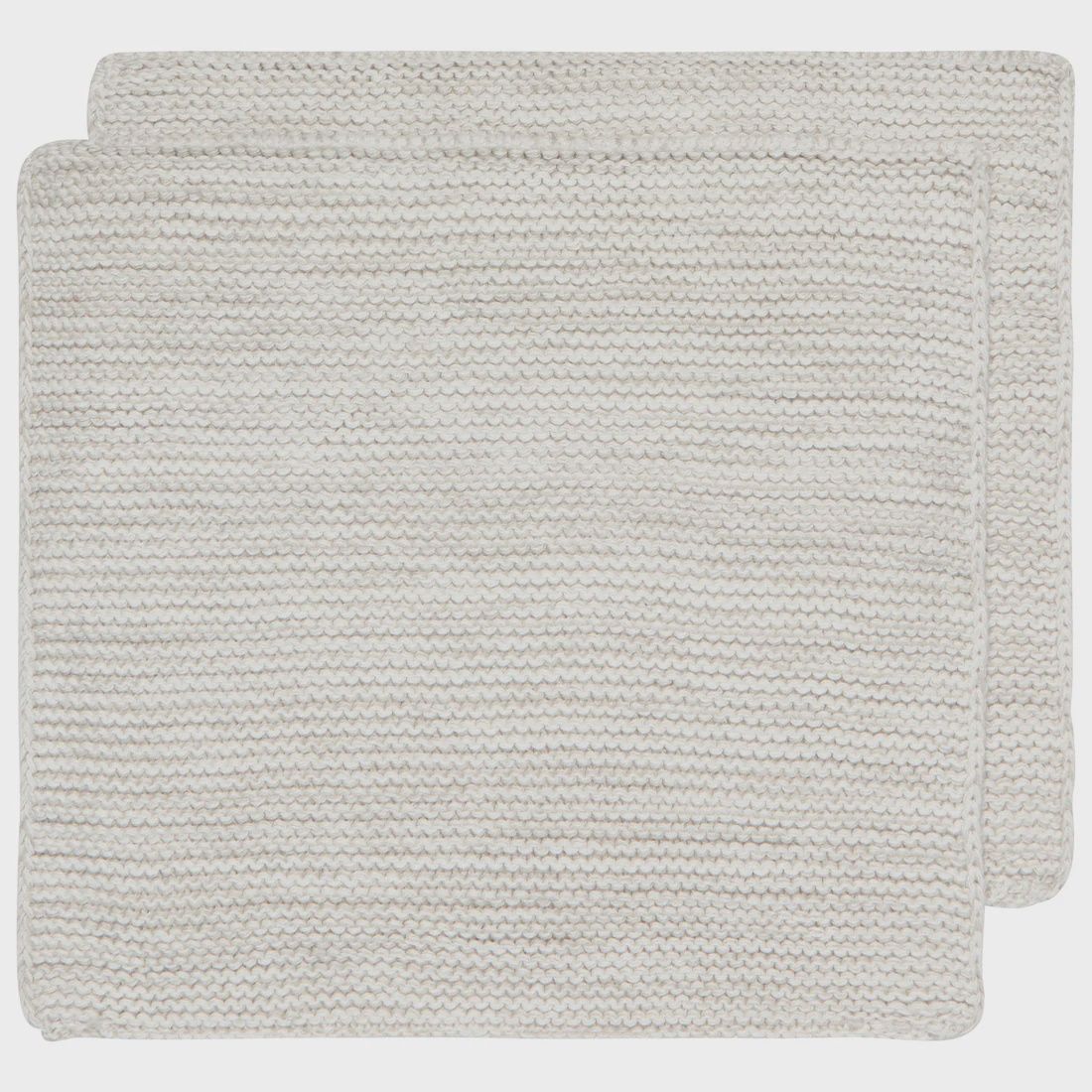 Set/2 Knit Dishcloth Dove Gray