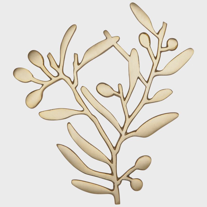 Metal Trivet Branch Matte Gold