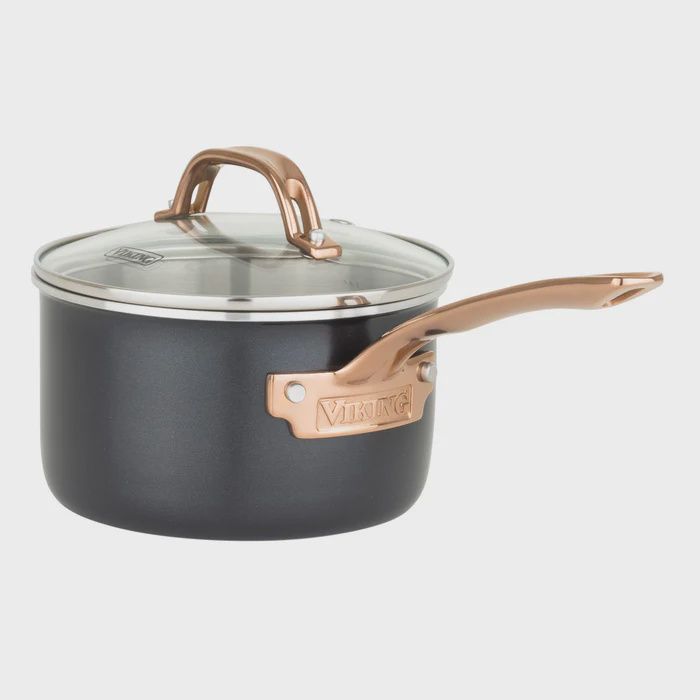 Black &amp; Copper 2.0 Qt Saucepan w/ Glass Lid