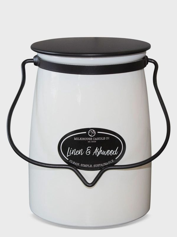 Butter Jar 22 oz:  Linen &amp; Ashwood