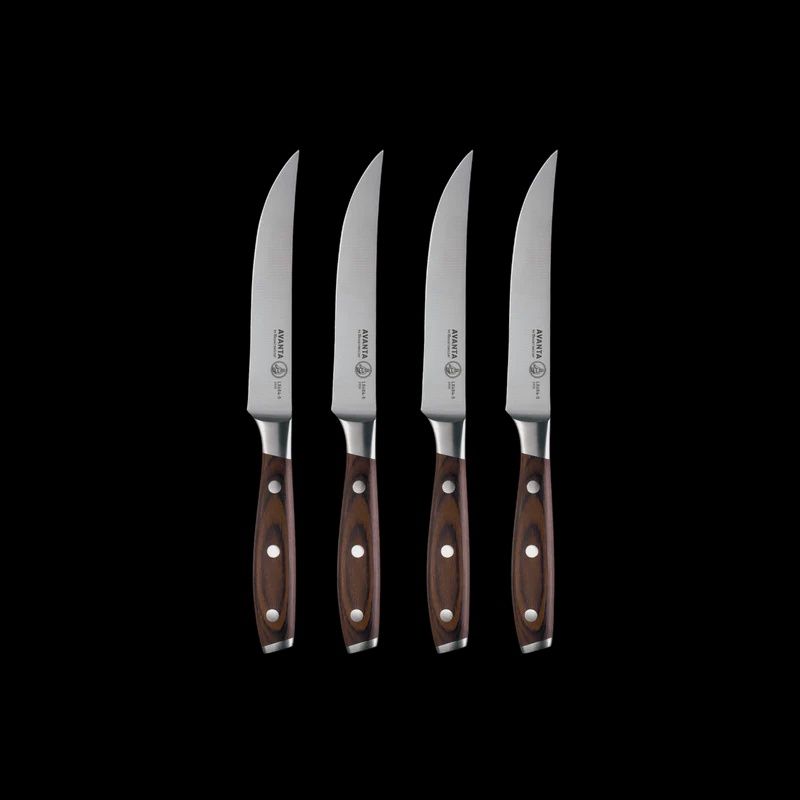 Avanta Fine Edge Steak Knife Set / Pakkawood Handle / 4 Pc.
