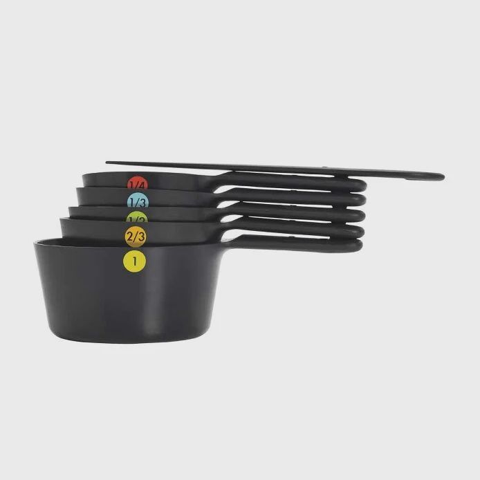 OXO GG 6 PC PLASTIC MEASURING CUPS - SNAPS - BLACK