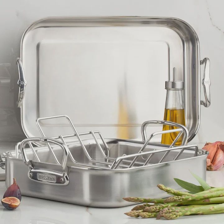 Large Classic SS Roaster w/rack (16.5x11.75&quot;x3.5&quot;)