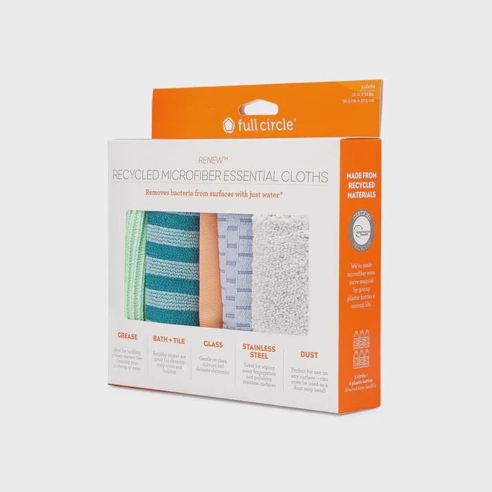 Functional Recycled Microfiber Cloths (set of 5)