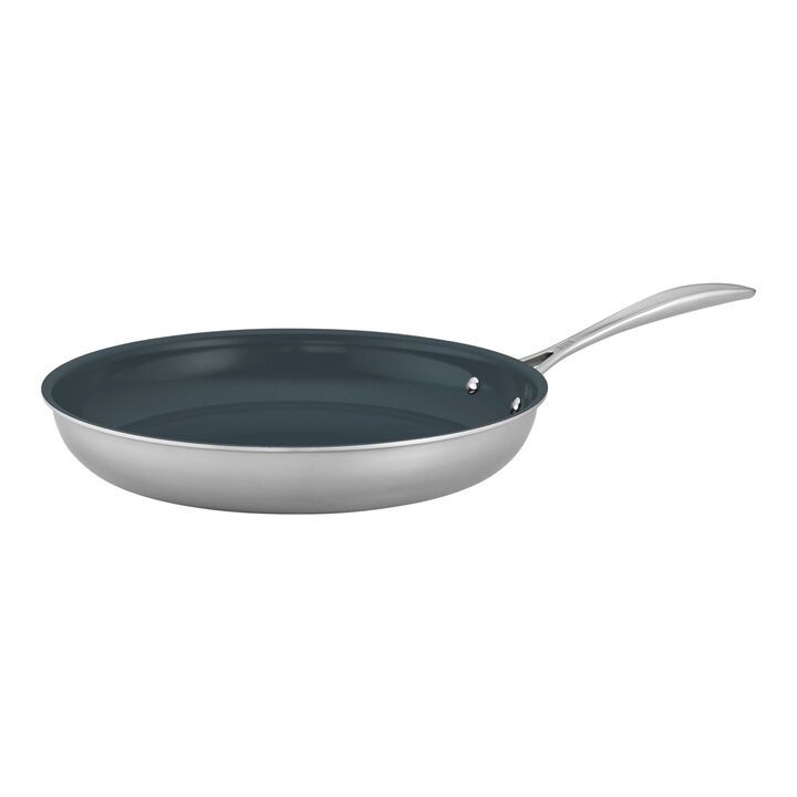 12&quot; Stainless Steel Ceramic Nonstick Fry Pan