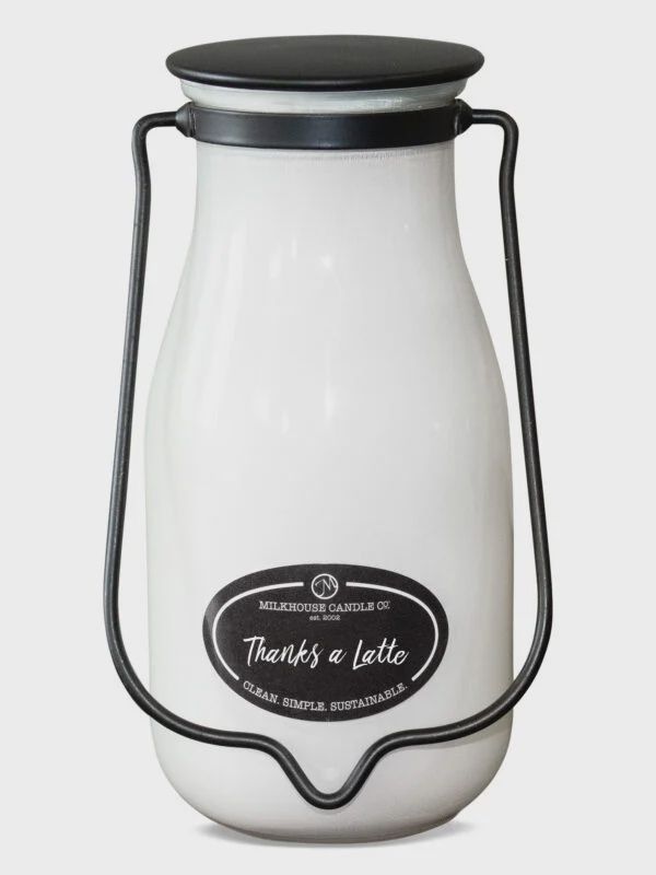 14 oz Milkbottle Jar:  Thanks a Latte