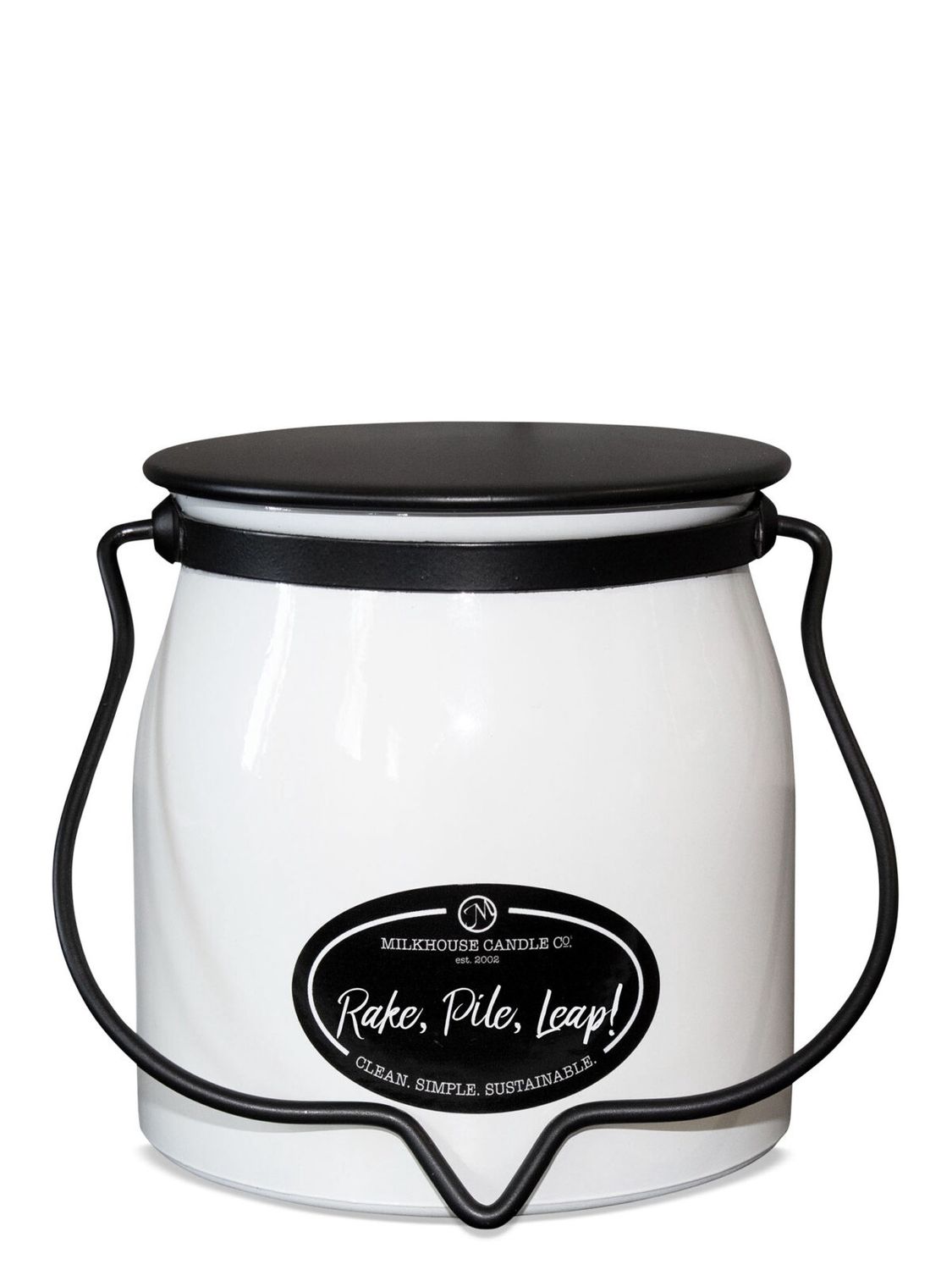 Butter Jar 16 oz:  Rake, Pile, Leap!