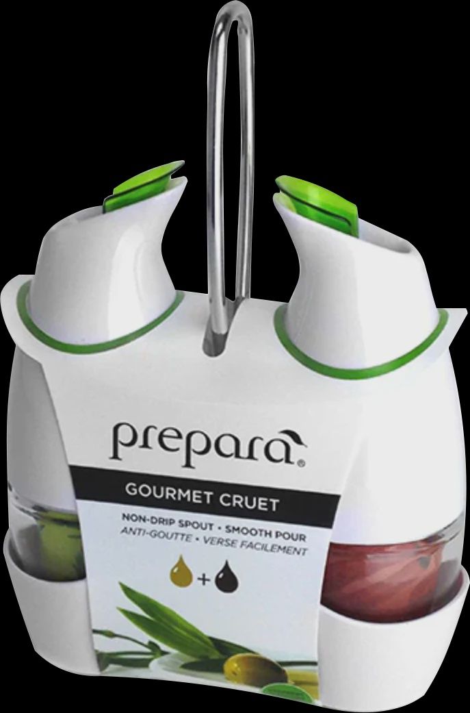 Gourmet Cruet Set with Chrome Carrier (S/2)