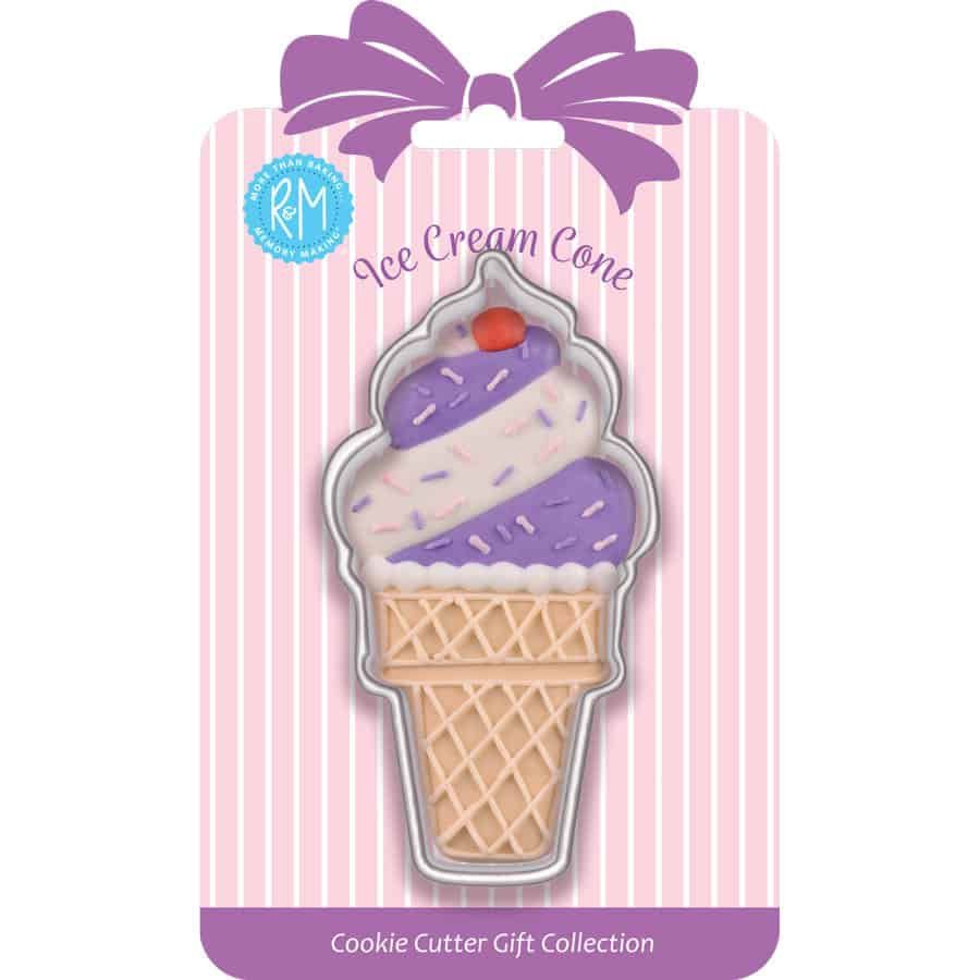 ICE CREAM CONE COOKIE CUTTER 4" CARDED