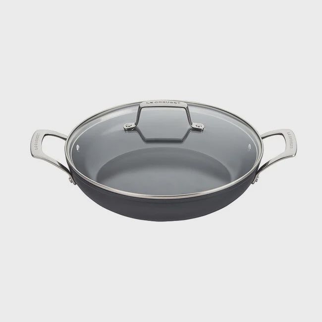 Essential Non-Stick Ceramic Shallow Braiser with Glass Lid 3.9 Qt