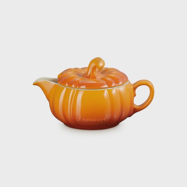 Pumpkin Gravy Boat with Lid - Persimmon