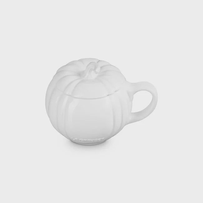 Pumpkin Mug with Lid - White