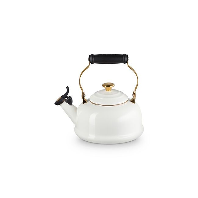 Whistling Kettle 1.7 Qt White Signature Light Gold
