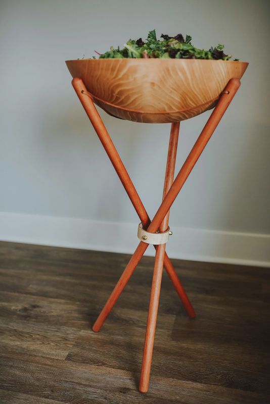 CHERRY TABLE SIDE BOWL STAND