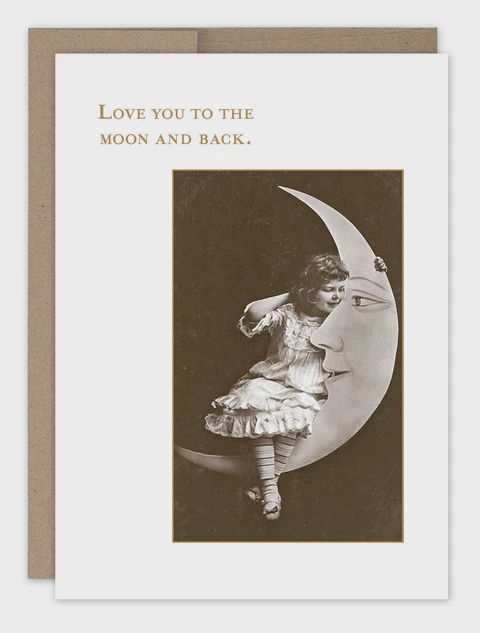 LITTLE GIRL ON MOON XO CARD