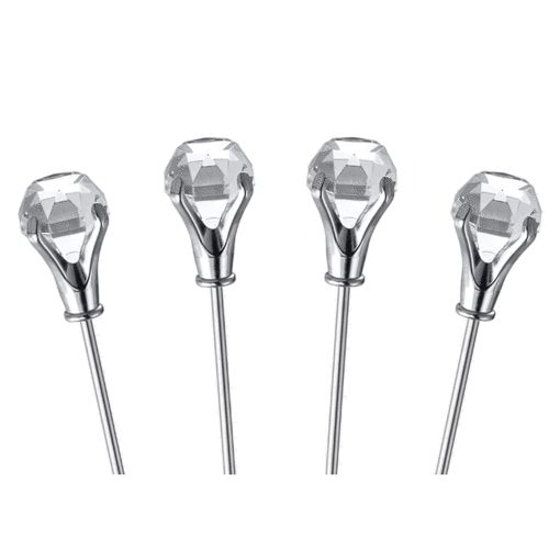 BLOODY MARY Cocktail Skewers, Clear Diamond (Set of 4)