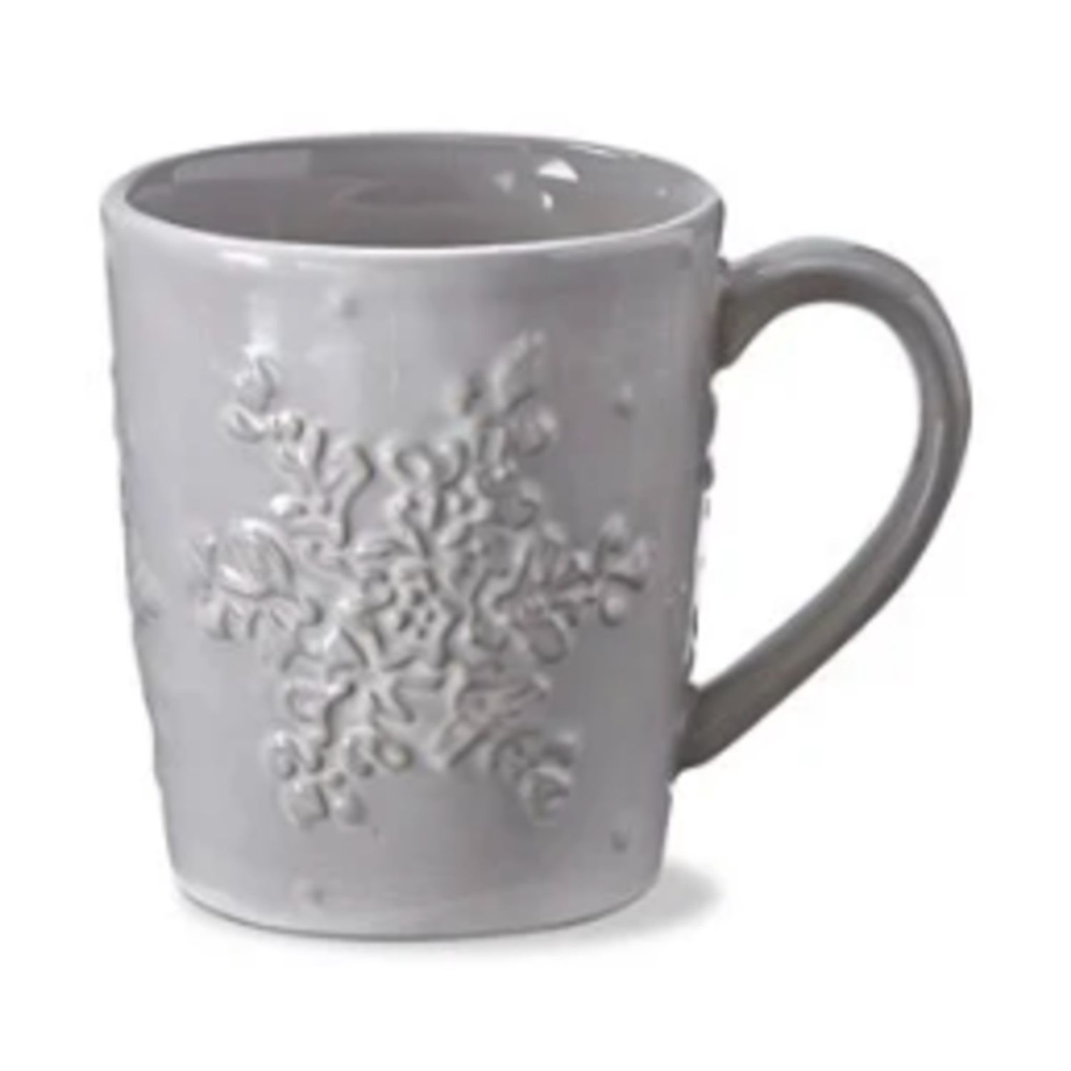 White SNOWFLAKE EMBOSSED MUG
