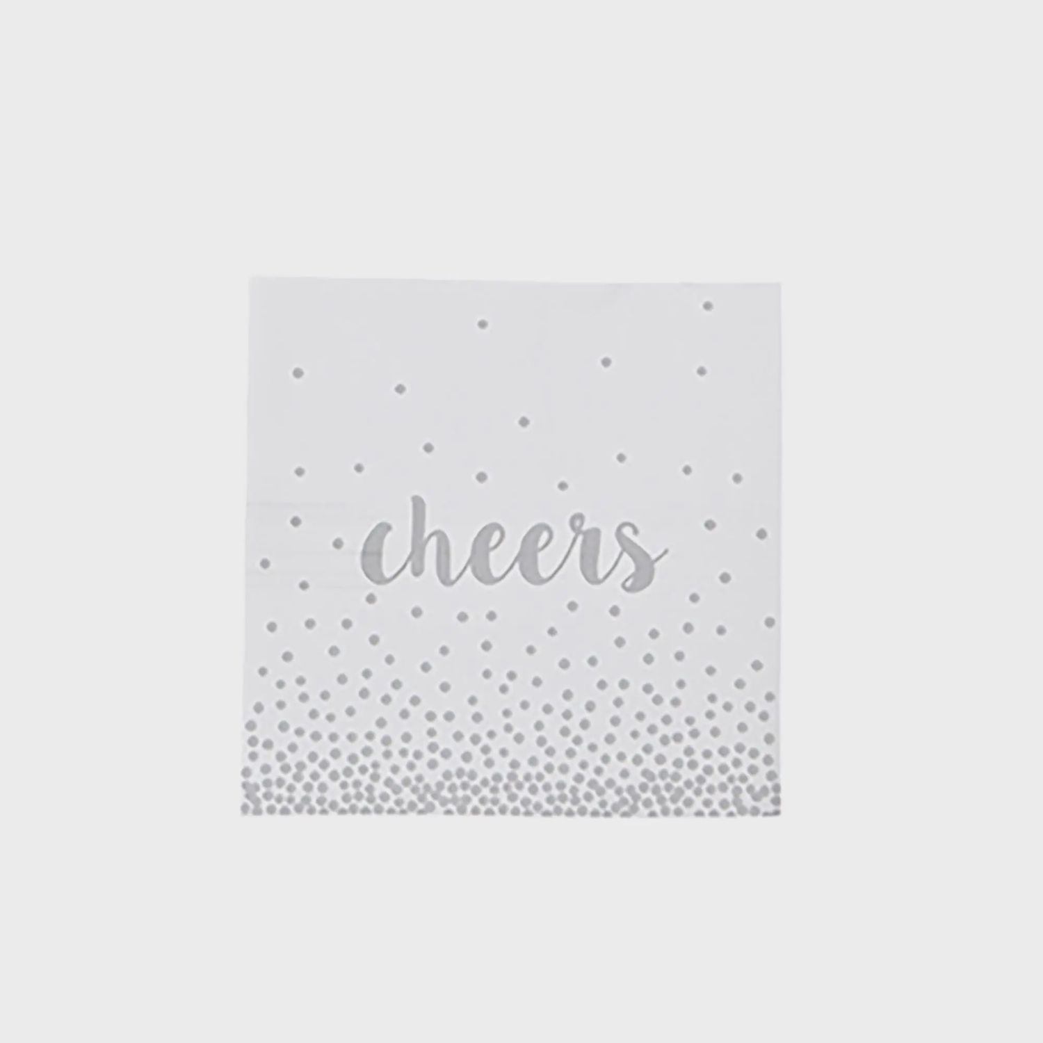 Cheers Cocktail Napkin 20Pk Silver