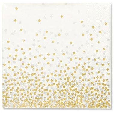 Confetti Cocktail Napkin 20Pk Metallic