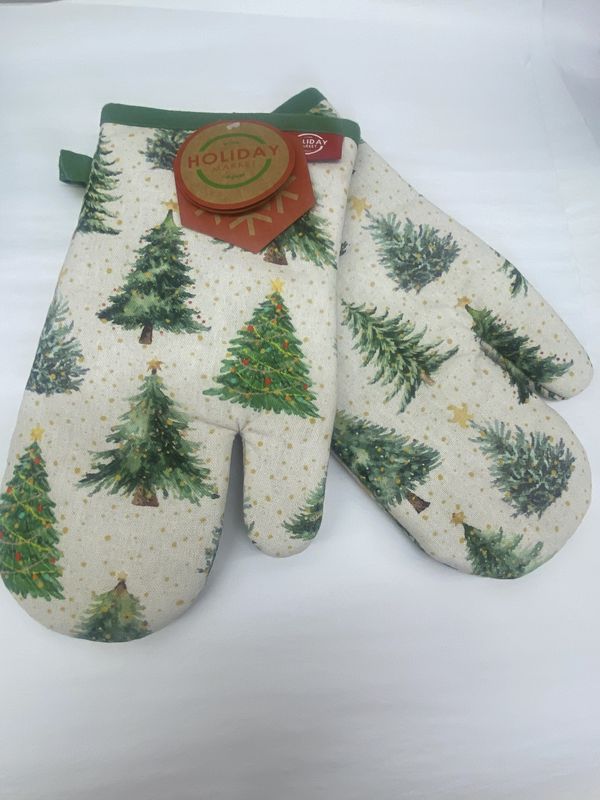 Confetti Trees Oven Mitt Set Of 2 Green