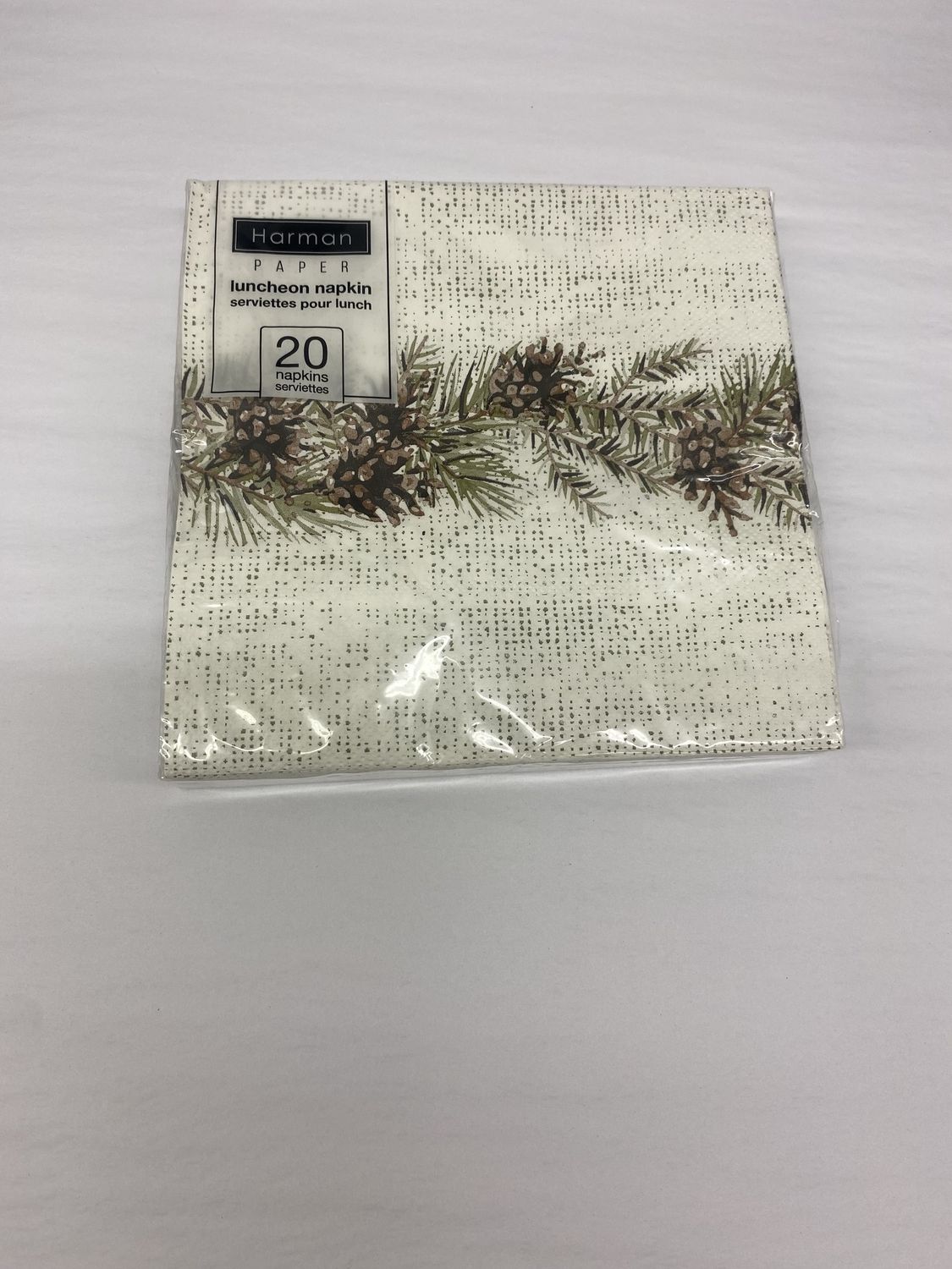 Pinecone Shimmer Printed Lunch Napkin 20Pk Multi