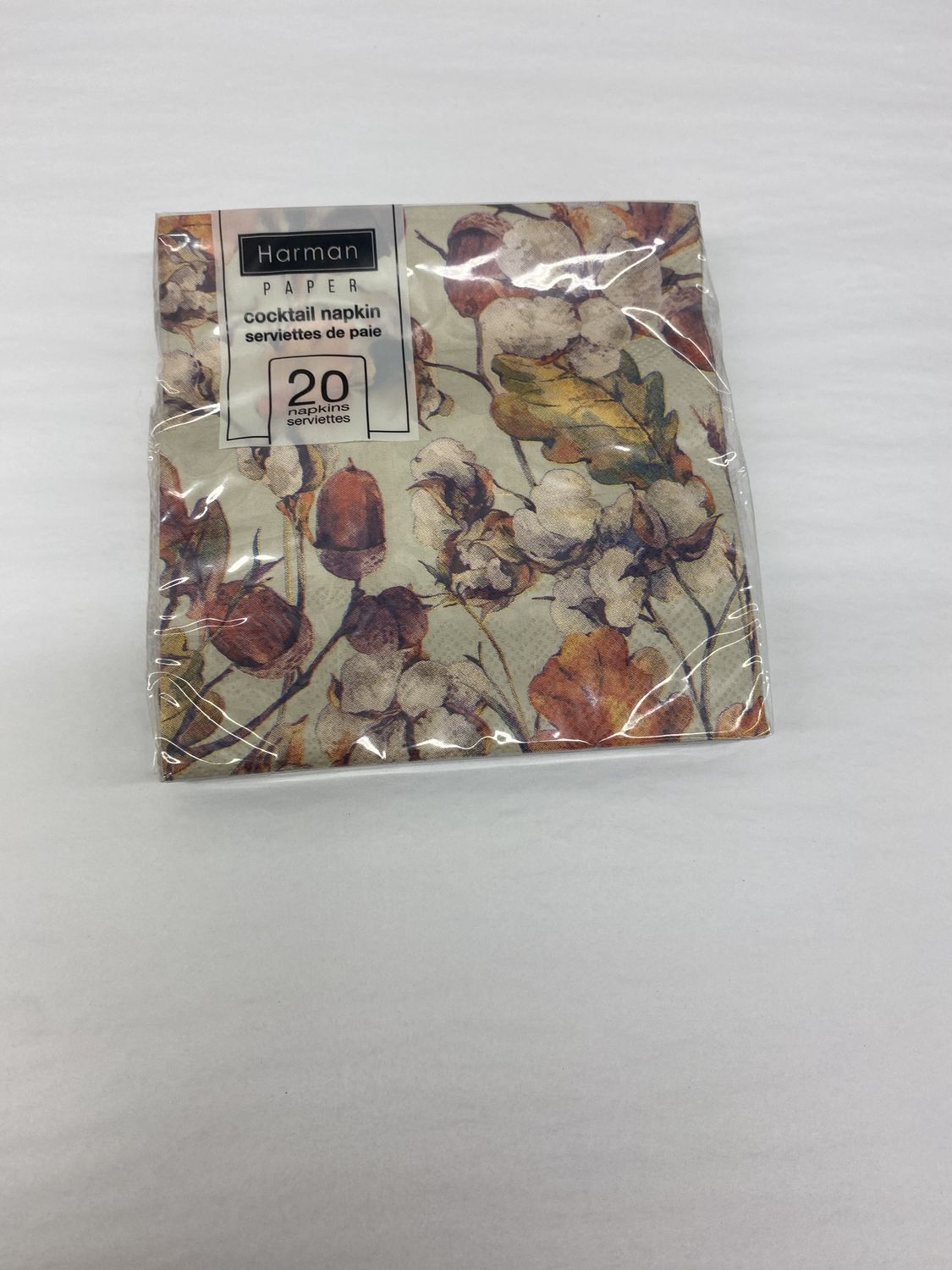 Harvest Leaf Printed Cocktail Napkin 20Pk Multi