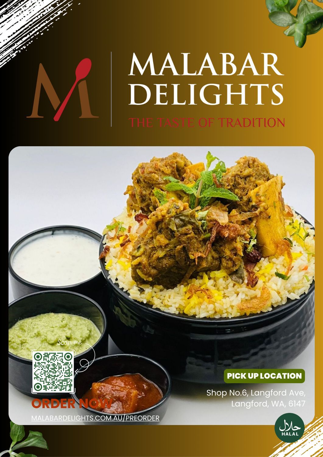 WED-Eve-5PM-6PM -27th Aug Malabar Goat Dum Biryani(Family Pack 5 People)