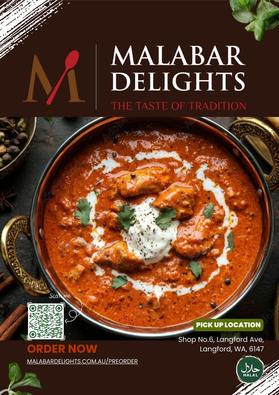 Sun, 28 Sep | 6:00–6:30 PM | Butter Chicken (Boneless) – 1 kg Boneless Meat (Serves 8–9)