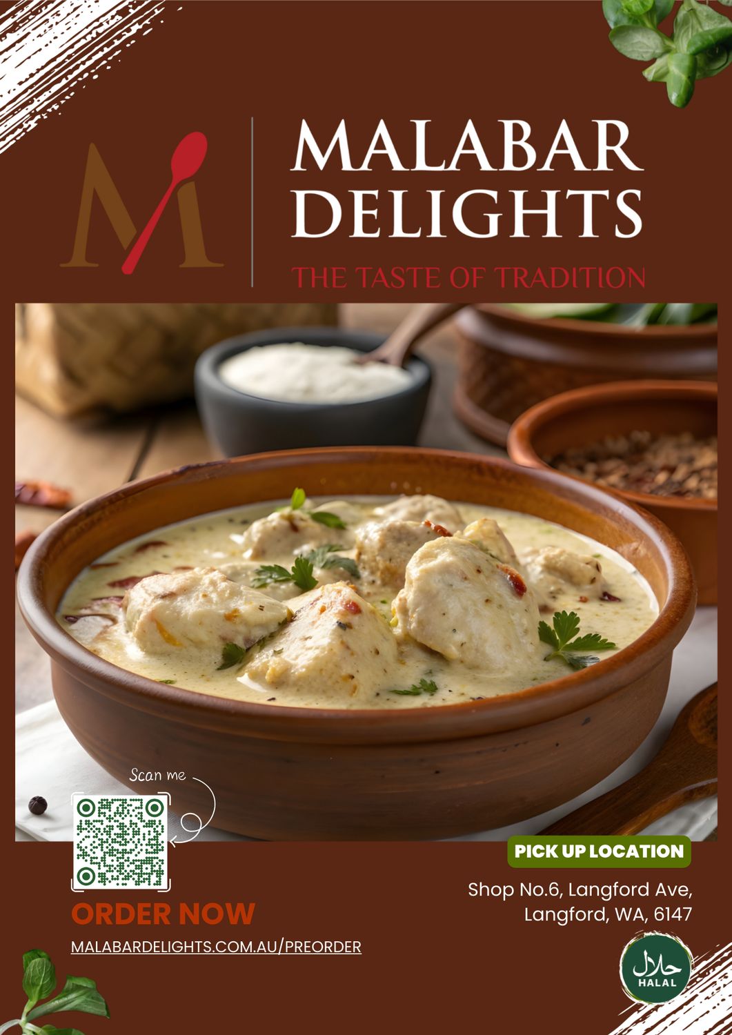 Sat Dinner | 16 May | Eve 6pm-6.30pm Pick up |Chicken Mughalai Korma β1kg Meat (Serves 7-8) Sat Dinner | 16 May | Eve 6pm-6.30pm Pick up |Chicken Mughalai Korma β1kg Meat (Serves 7-8)