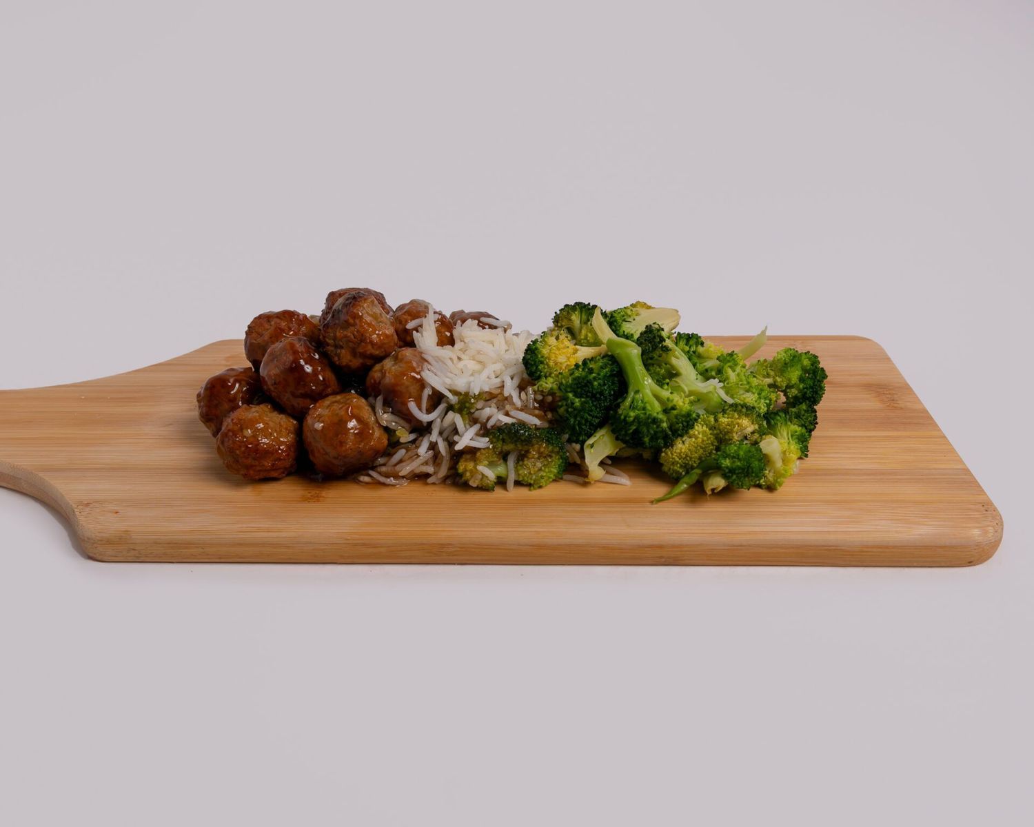 HONEY GARLIC MEATBALLS WITH RICE