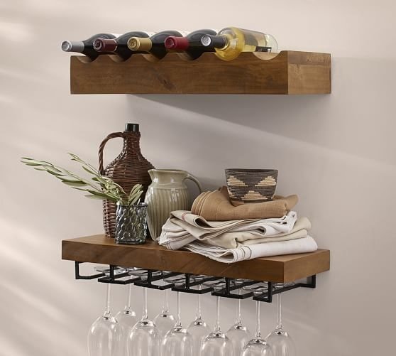 Rustic Wood Entertaining Shelves