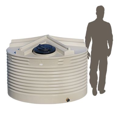Coerco 2,500 Litre Premium Squat Corrugated Poly Water Tank