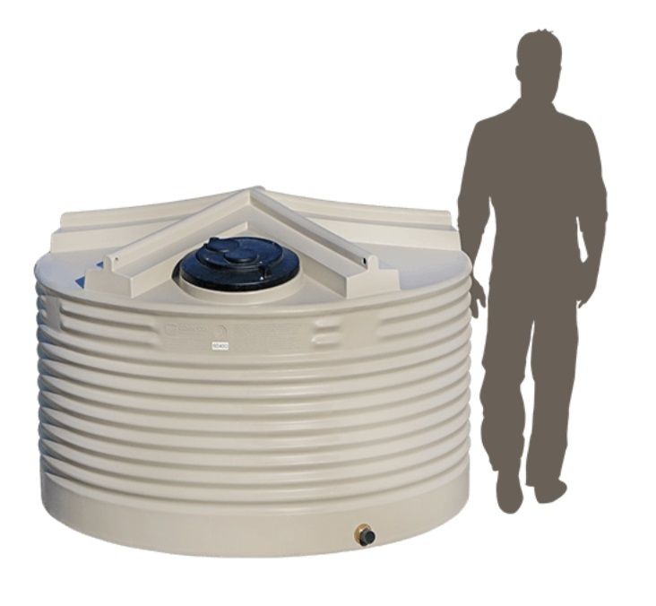 Coerco 2,500 Litre Premium Squat Corrugated Poly Water Tank