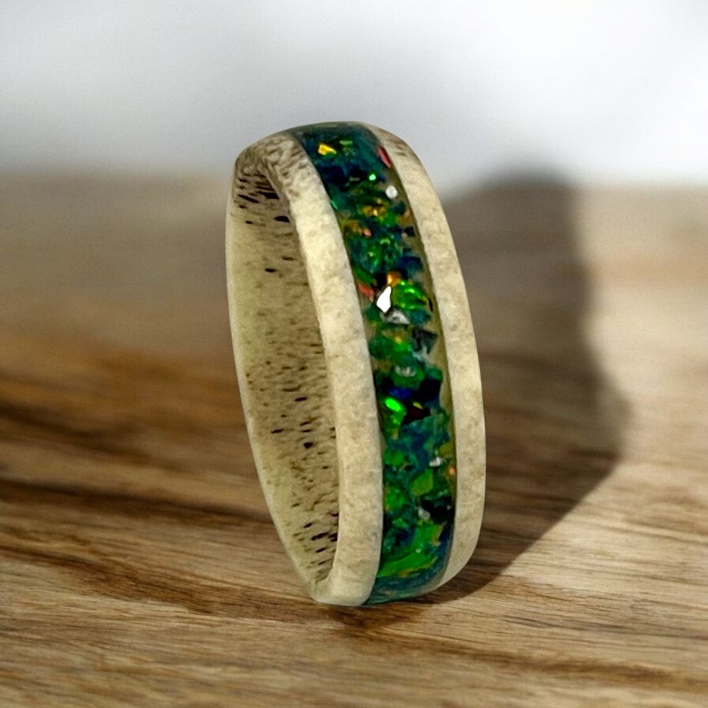 Deer Antler Wild Emerald Ring