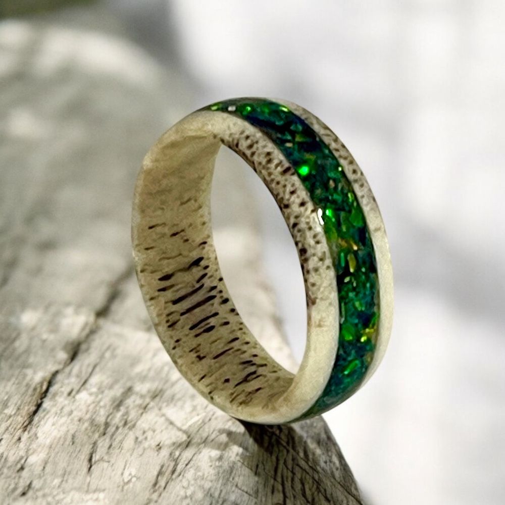 Deer Antler Wild Emerald Ring