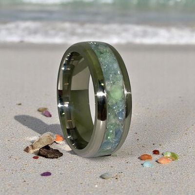 Oceanic Glow Sea Glass Ring