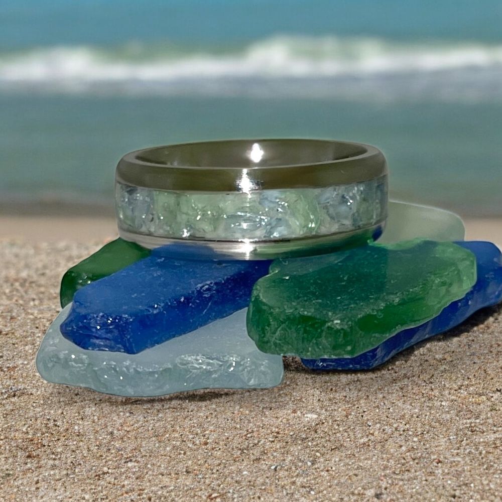 Oceanic Glow Sea Glass Ring