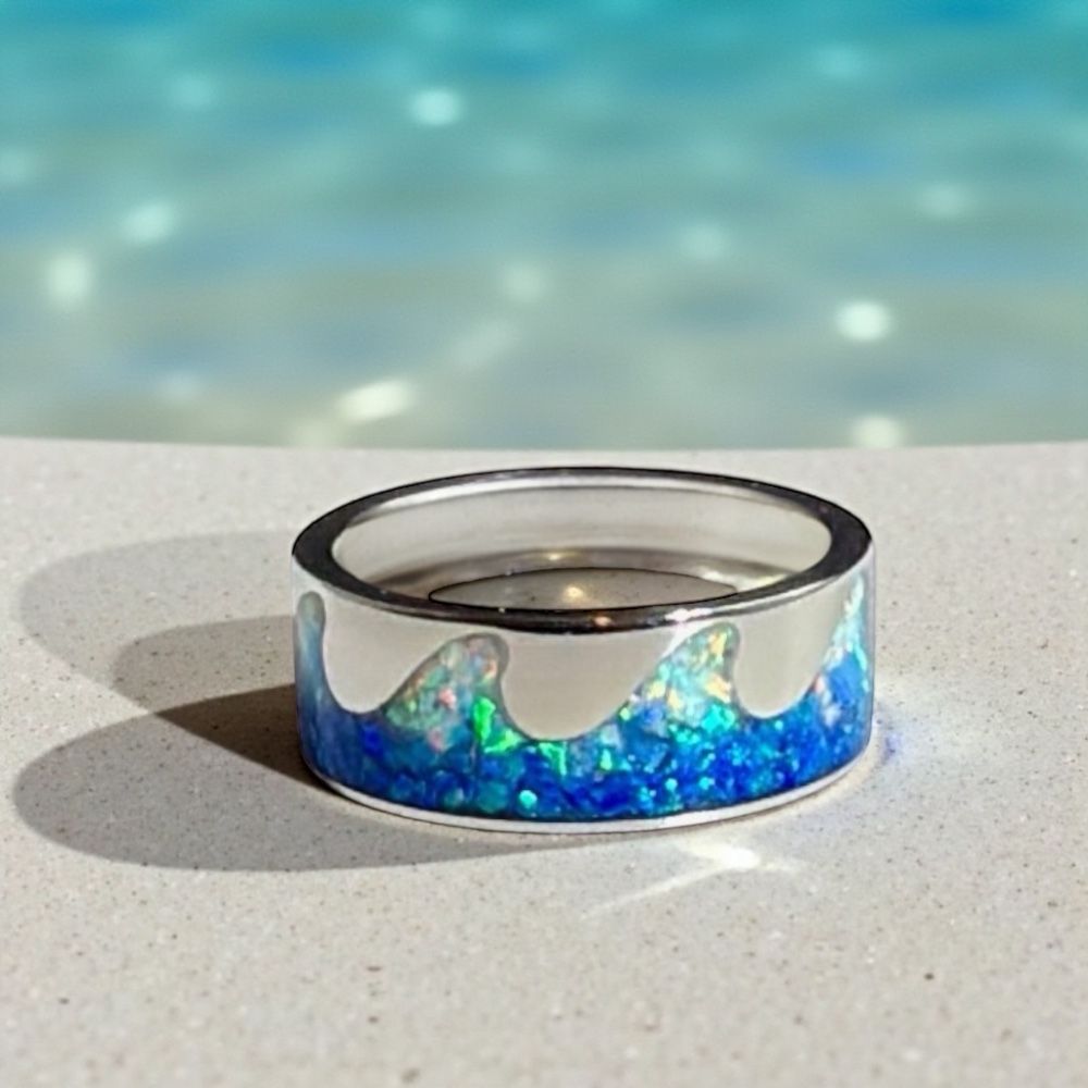 Ocean Wave Opal Ring