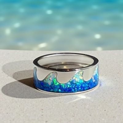 Ocean Wave Opal Ring