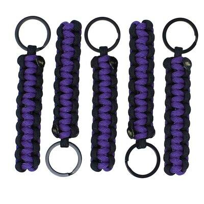 BubbasGarageTv - Paracord Key Chains - 5 Pack (Purple)