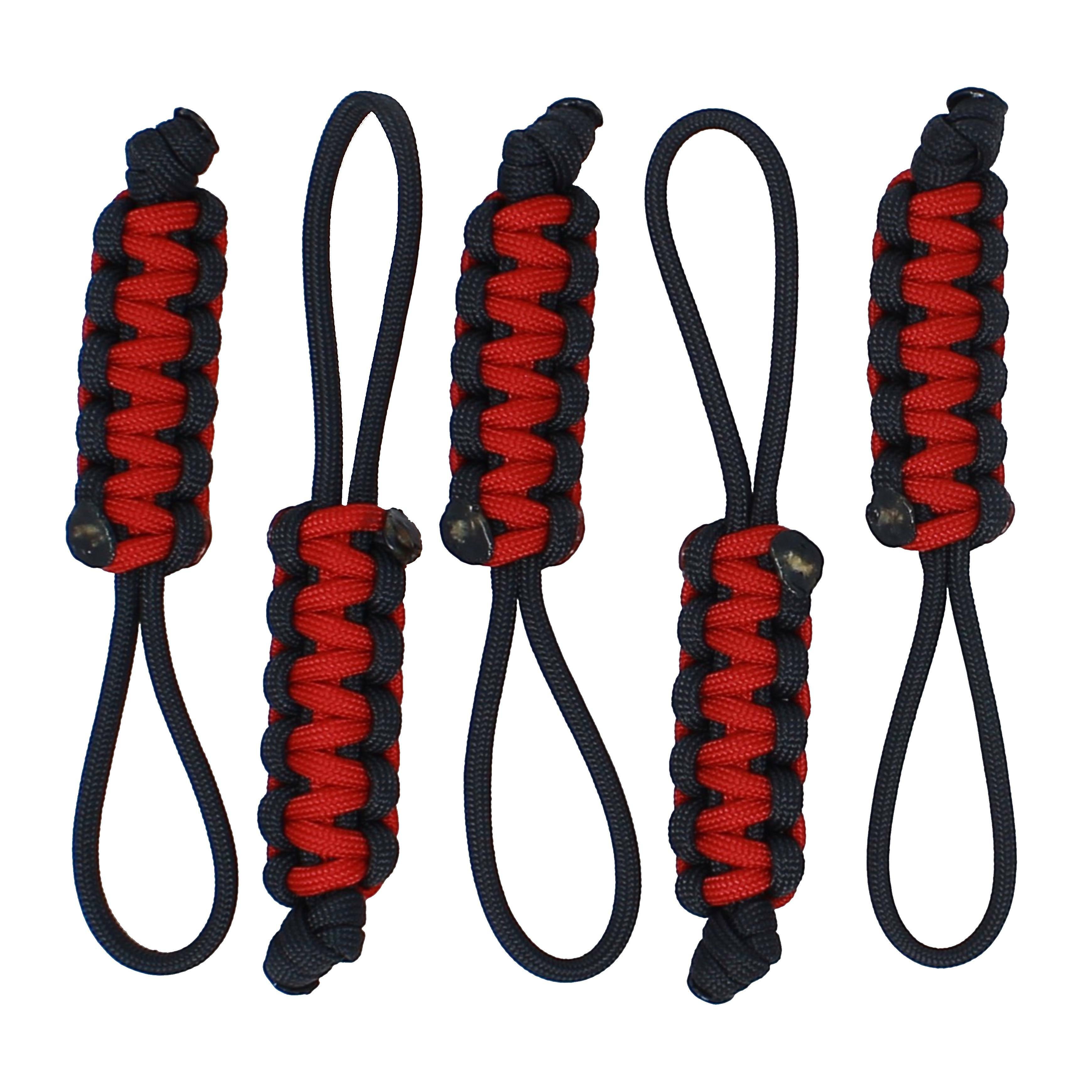 RedVex Paracord Heavy Duty Zipper Pulls - (Qty-3) Choose Your Size and Color