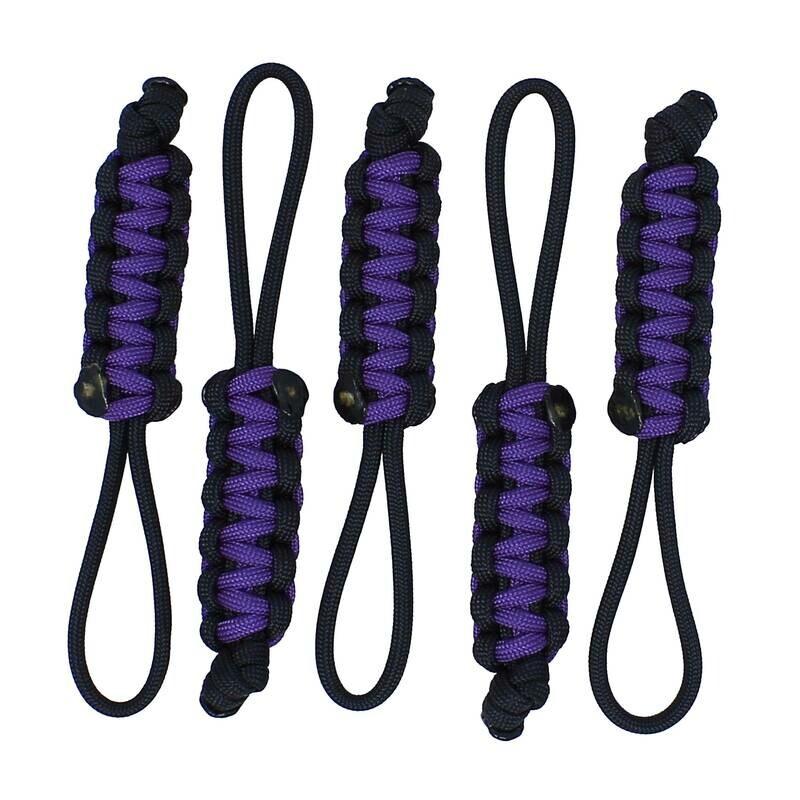 BubbasGarageTv - Large Heavy Duty Paracord Zipper Pulls (Purple)