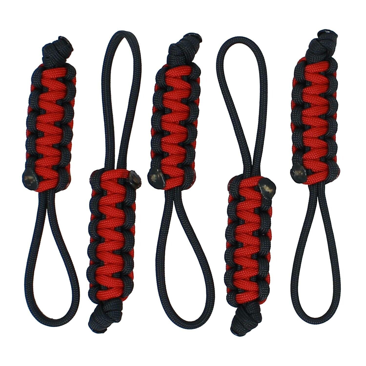 Black & Red Paracord Zipper Pulls – Pick Your Options – Store –  BubbasGarageTv