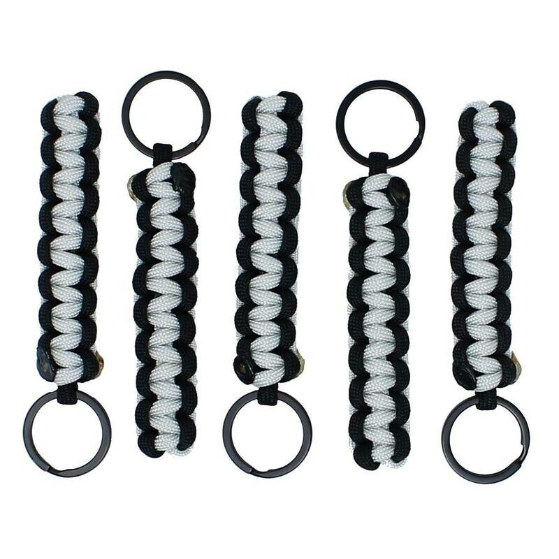 BubbasGarageTv - Paracord Key Chains - 5 Pack (Light Grey)