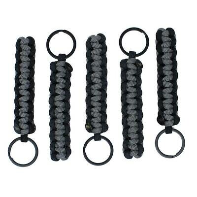 BubbasGarageTv - Paracord Key Chains - 5 Pack (Charcoal Grey)
